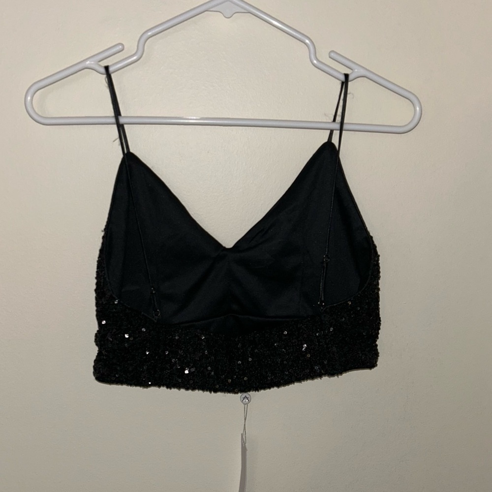 NWT Sage The Label Sequin Strappy Crop Top - Picture 3 of 4